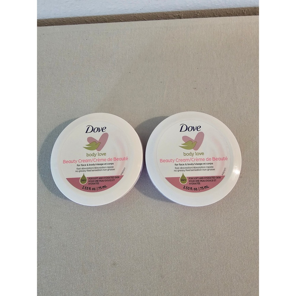Dove 2.53oz Body Love Beauty Cream Pink Moisturizer Jar Set of 2